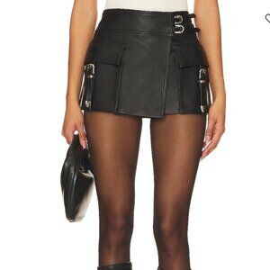 Camila Coelho Isadora Leather Mini Skirt Size Medium Festival